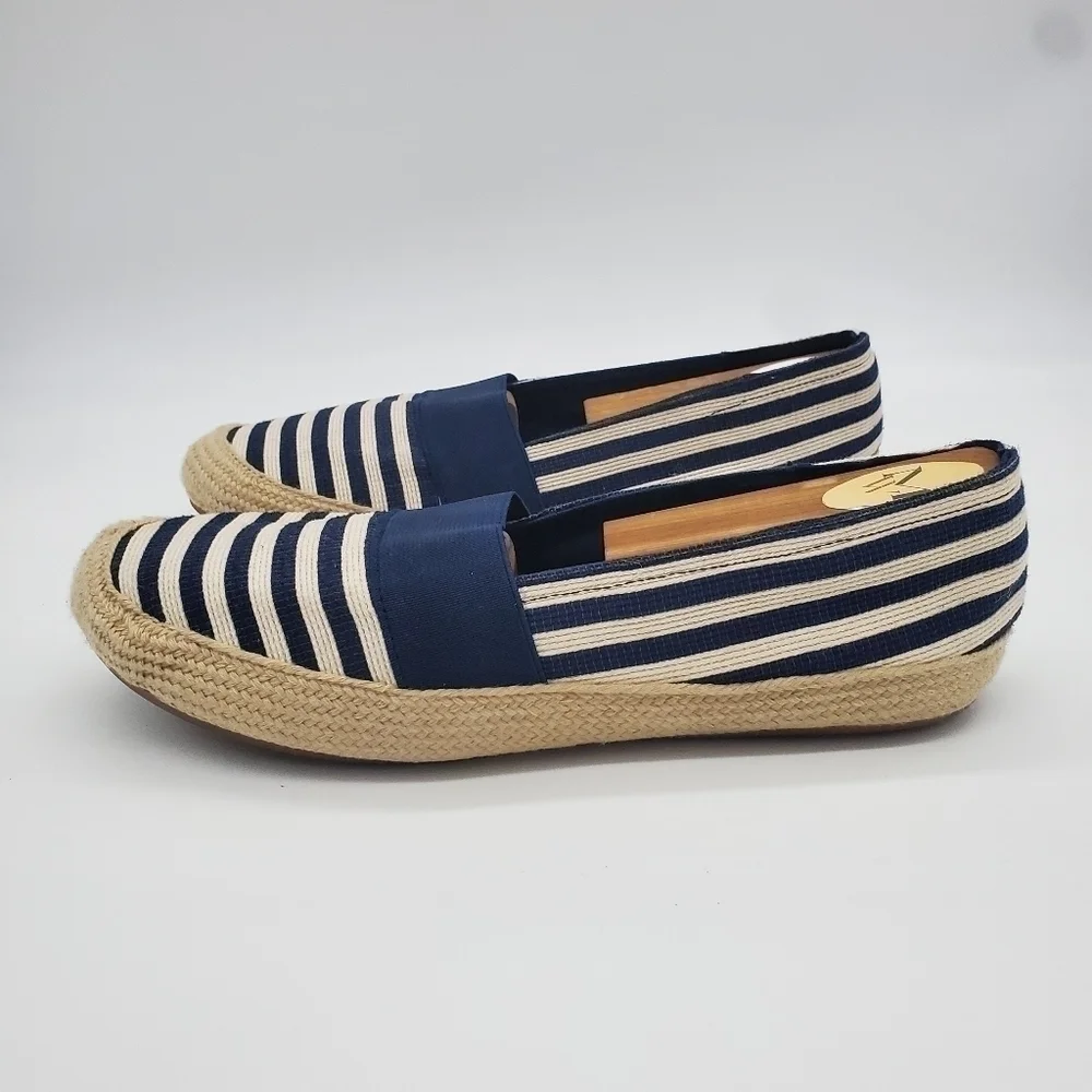 Mia Fabbiolla Striped  Espadrilles Slip-on Shoes Navy Women's 9.5 Shoes